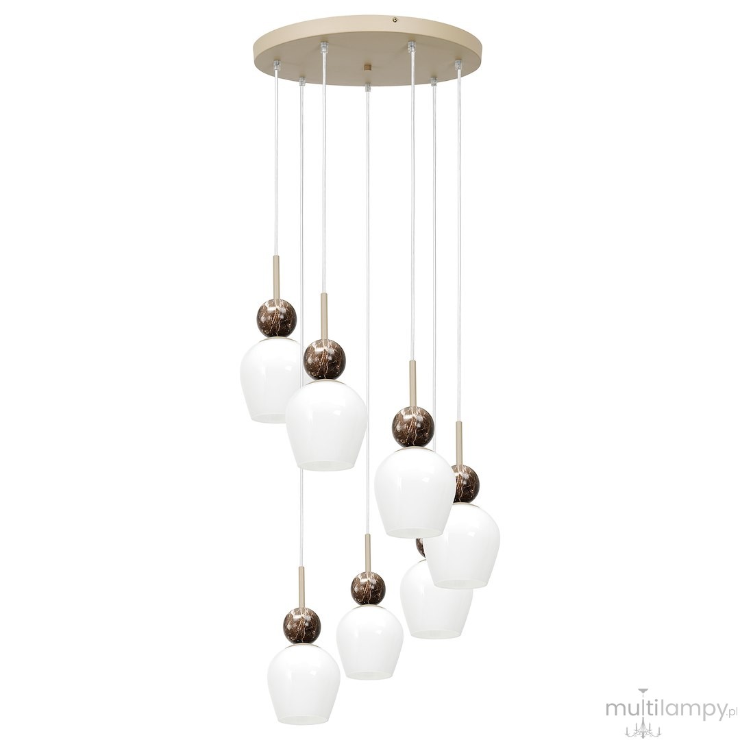 Carrara lampa wisząca 7xE14 taupe MLP2811