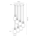 Carrara lampa wisząca 7xE14 taupe MLP2811