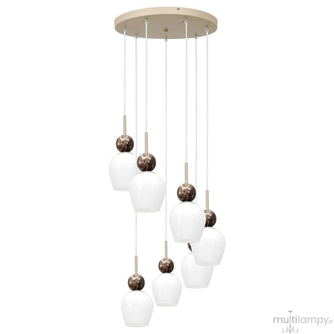 Carrara lampa wisząca 7xE14 taupe MLP2811