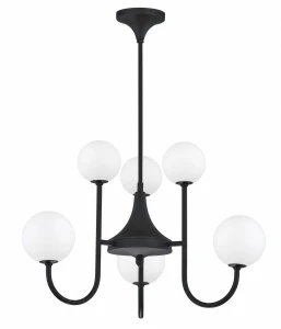 Selen lampa wisząca 6xG9 czarna 1947