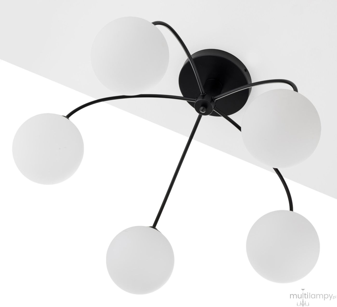Nola lampa sufitowa 5xE27 czarna 2169