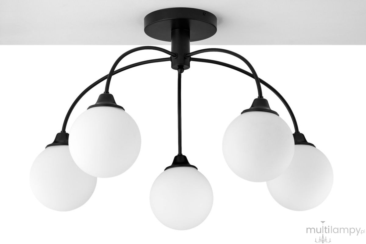 Nola lampa sufitowa 5xE27 czarna 2169