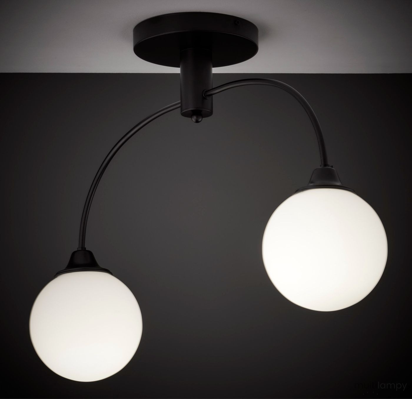 Nola lampa sufitowa 2xE27 czarna 2170