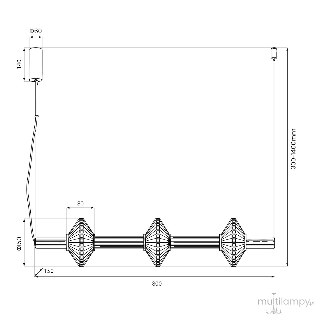 Padre lampa wisząca LED 18W 3000K złota ML2799