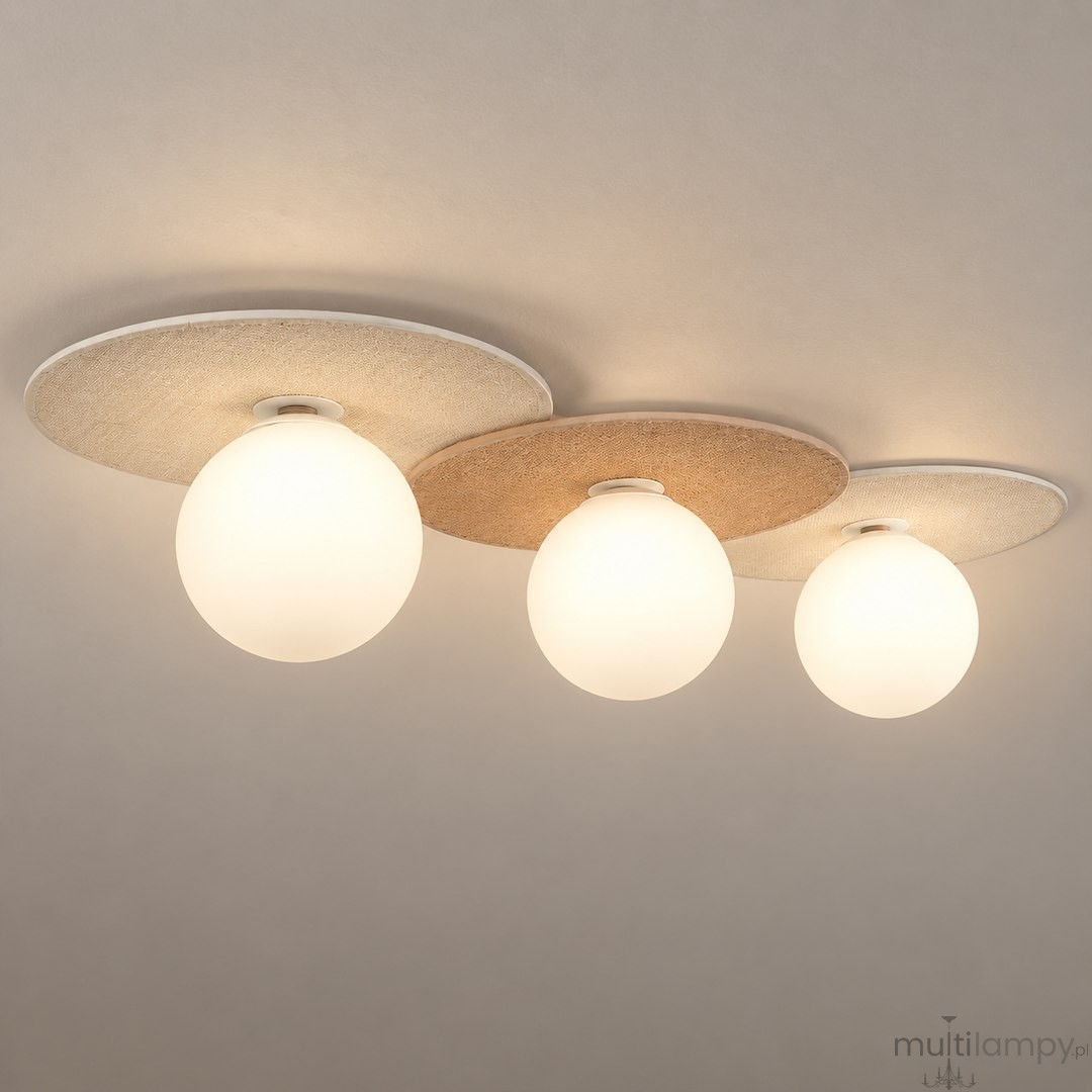 Carter lampa sufitowa 3xE14 biała/naturalny MLP0228