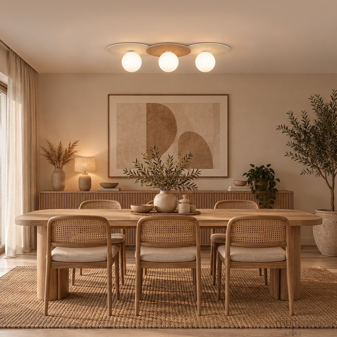 Carter lampa sufitowa 3xE14 biała/naturalny MLP0228