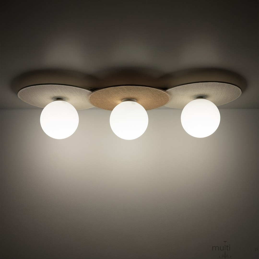 Carter lampa sufitowa 3xE14 biała/naturalny MLP0228