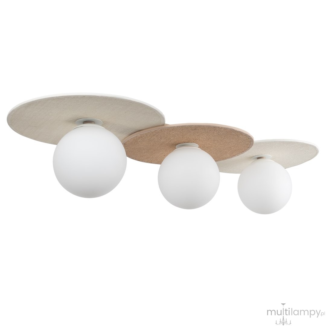 Carter lampa sufitowa 3xE14 biała/naturalny MLP0228