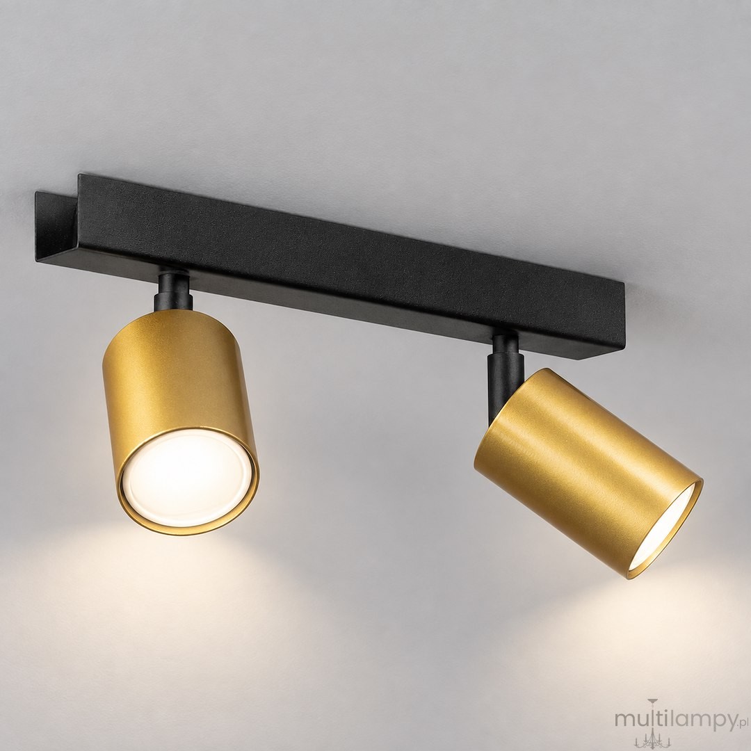 Hudson lampa sufitowa (spot) 2xGU10 czarna/złota MLP0258