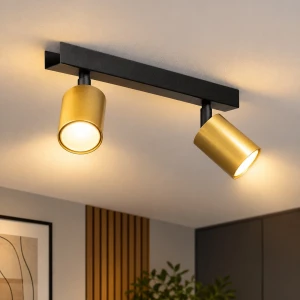 Hudson lampa sufitowa (spot) 2xGU10 czarna/złota  MLP0258