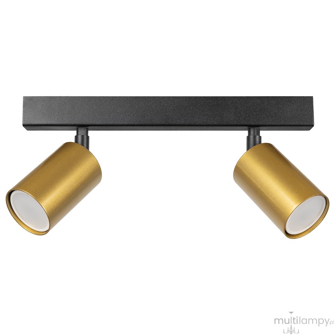 Hudson lampa sufitowa (spot) 2xGU10 czarna/złota MLP0258