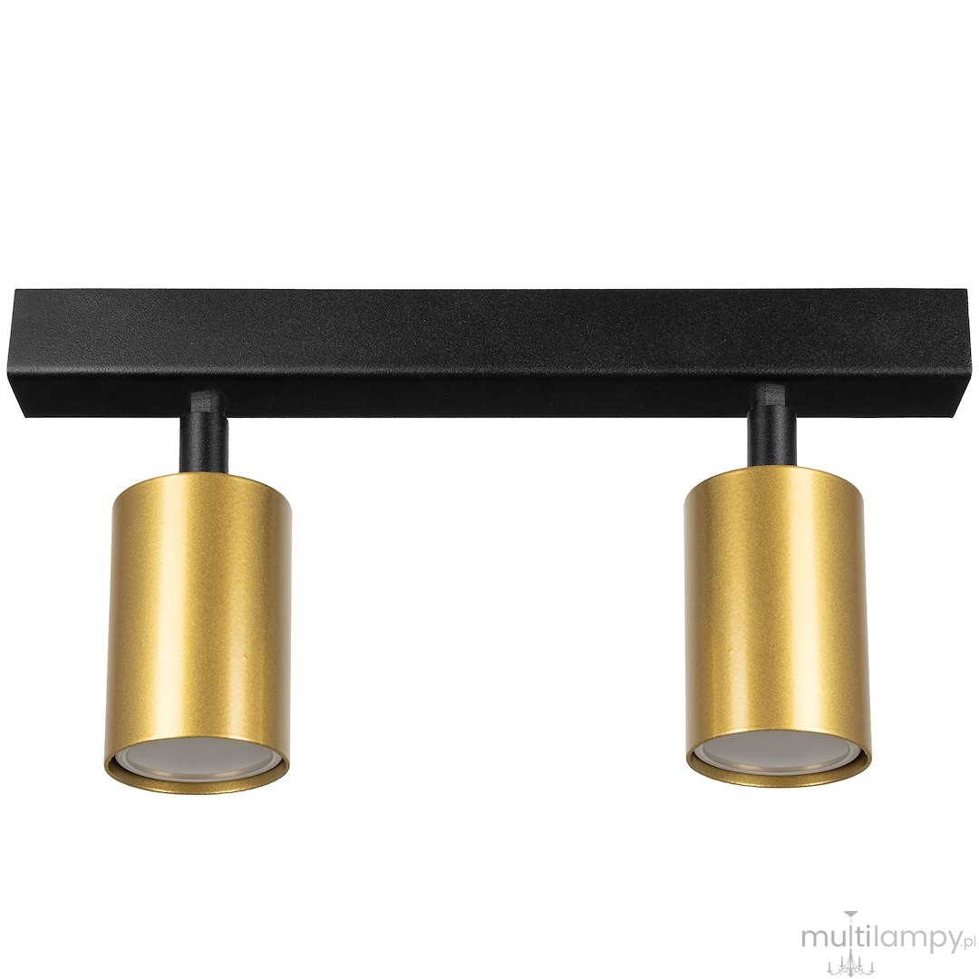 Hudson lampa sufitowa (spot) 2xGU10 czarna/złota MLP0258