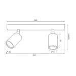 Hudson lampa sufitowa (spot) 2xGU10 czarna/złota MLP0258
