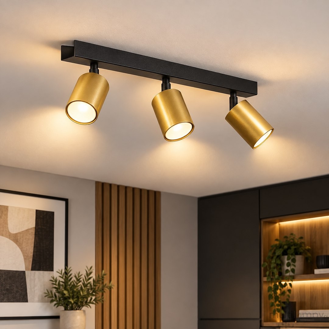 Hudson lampa sufitowa (spot) 3xGU10 czarna/złota MLP025