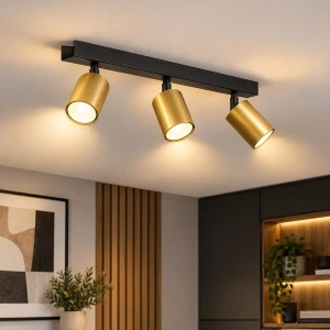 Hudson lampa sufitowa (spot) 3xGU10 czarna/złota MLP0259