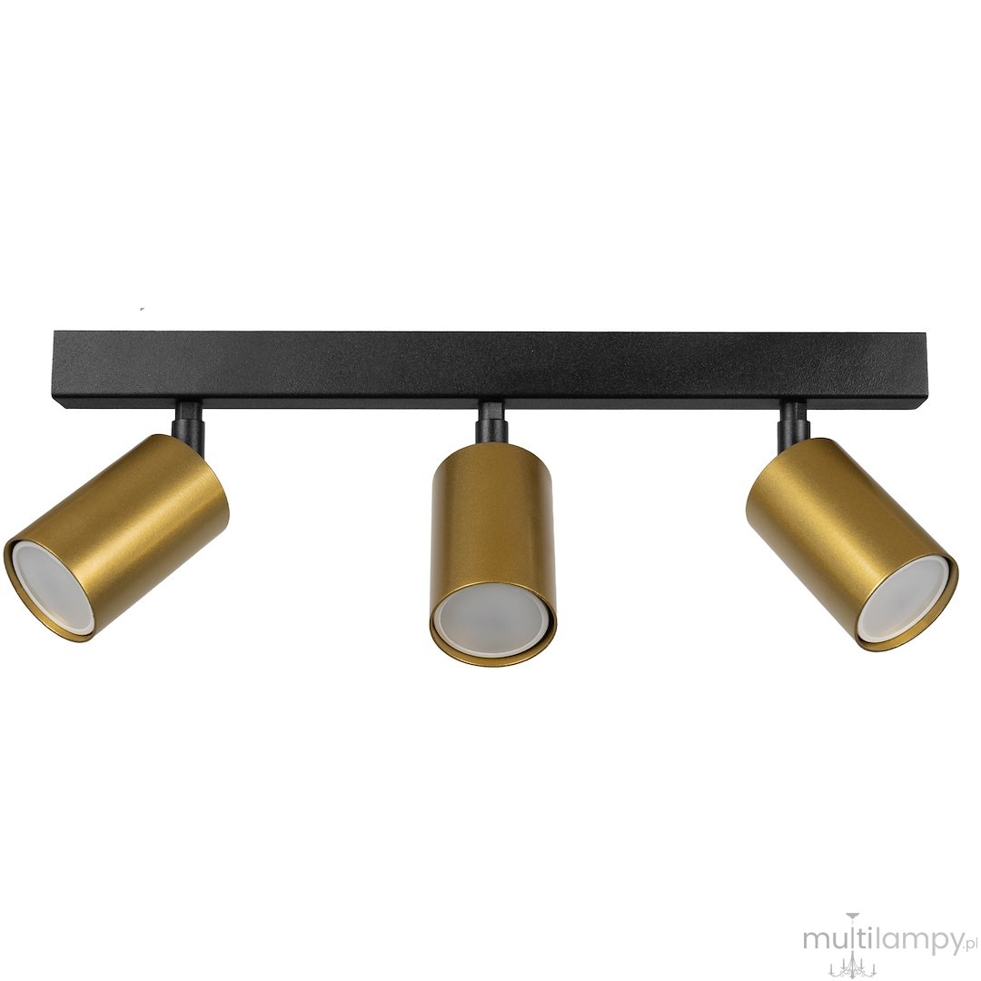 Hudson lampa sufitowa (spot) 3xGU10 czarna/złota MLP025