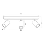 Hudson lampa sufitowa (spot) 3xGU10 czarna/złota MLP025