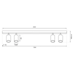 Hudson lampa sufitowa (spot) 4xGU10 czarna/złota MLP0260
