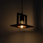 Bergen lampa wisząca 1xE27 czarna/drewno MLP2847