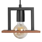 Bergen lampa wisząca 1xE27 czarna/drewno MLP2847