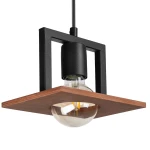 Bergen lampa wisząca 1xE27 czarna/drewno MLP2847