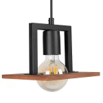 Bergen lampa wisząca 1xE27 czarna/drewno MLP2847