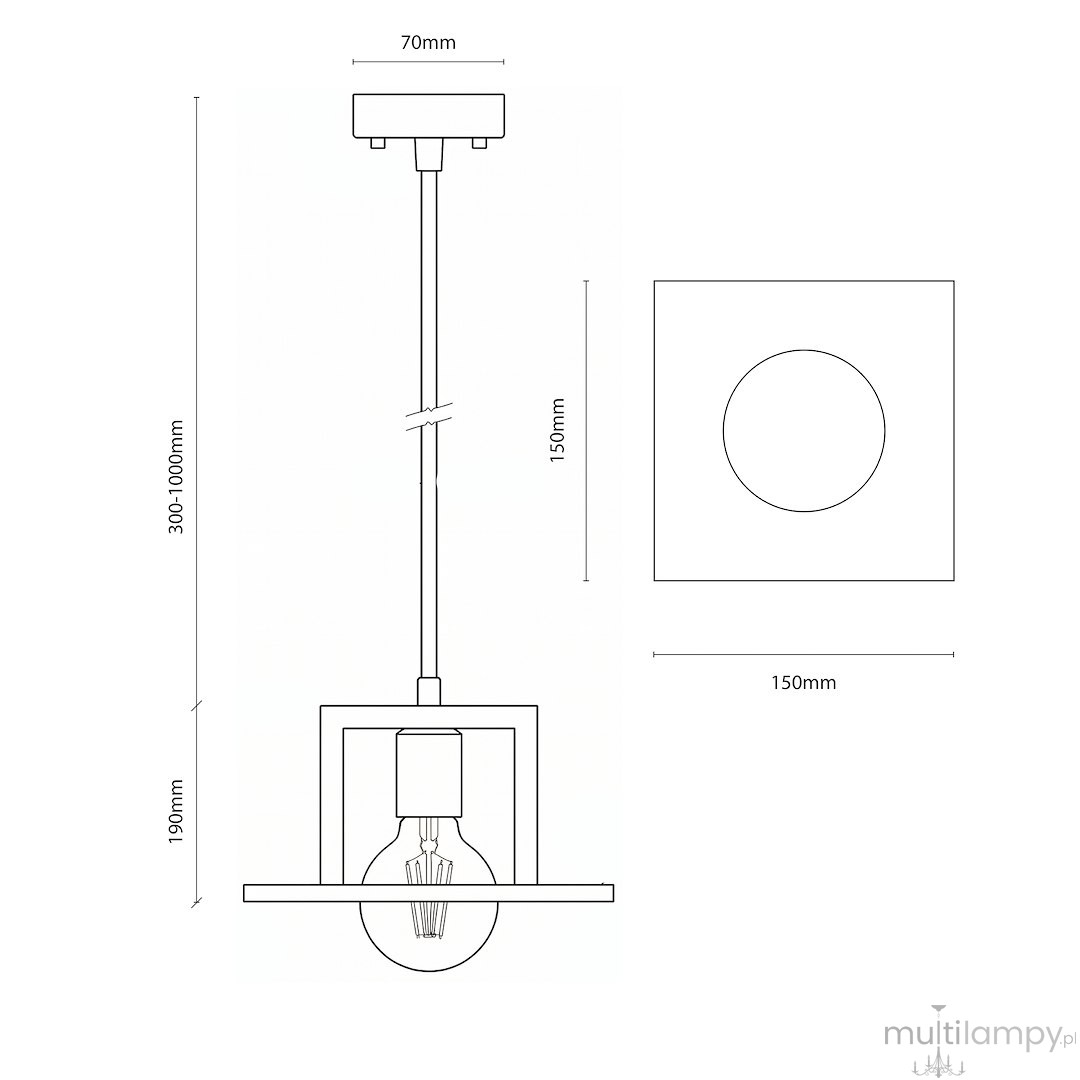 Bergen lampa wisząca 1xE27 czarna/drewno MLP2847