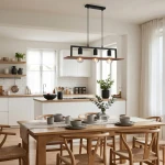 Bergen lampa wisząca 3xE27 czarna/drewno MLP2848