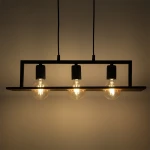 Bergen lampa wisząca 3xE27 czarna/drewno MLP2848