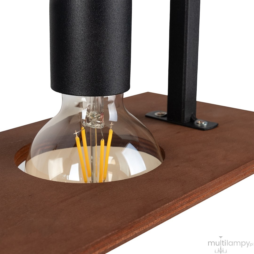 Bergen lampa wisząca 3xE27 czarna/drewno MLP2848