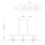 Bergen lampa wisząca 3xE27 czarna/drewno MLP2848