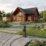 Electric słupek ogrodowy z 4 wbudowanymi gniazdami czarny EKO2900