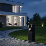 Electric słupek ogrodowy z 2 wbudowanymi gniazdami czarny EKO0431