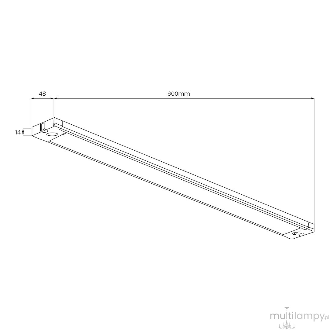 Listwa podszafkowa 60cm LED 18W 5CCT biała 014861