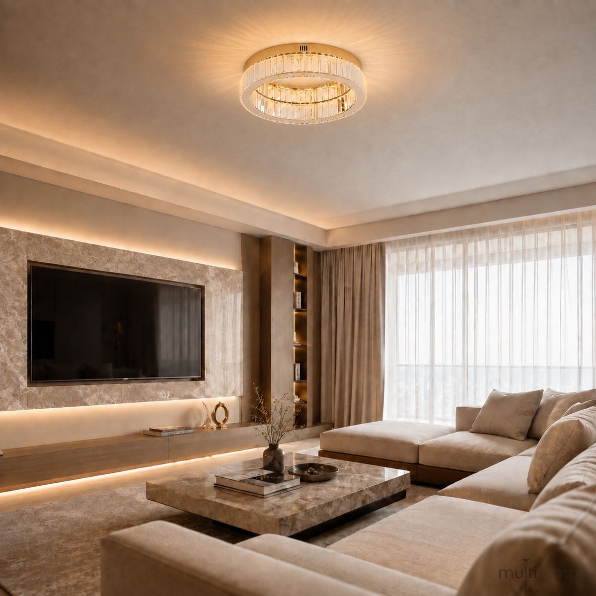 Apollo lampa sufitowa LED 12W złota ST-8876W-50