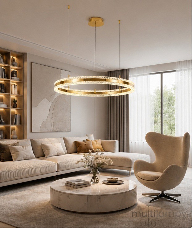 Arkadia D80 lampa wisząca LED 40W 3000K złota ST-6376-80 mirror gold