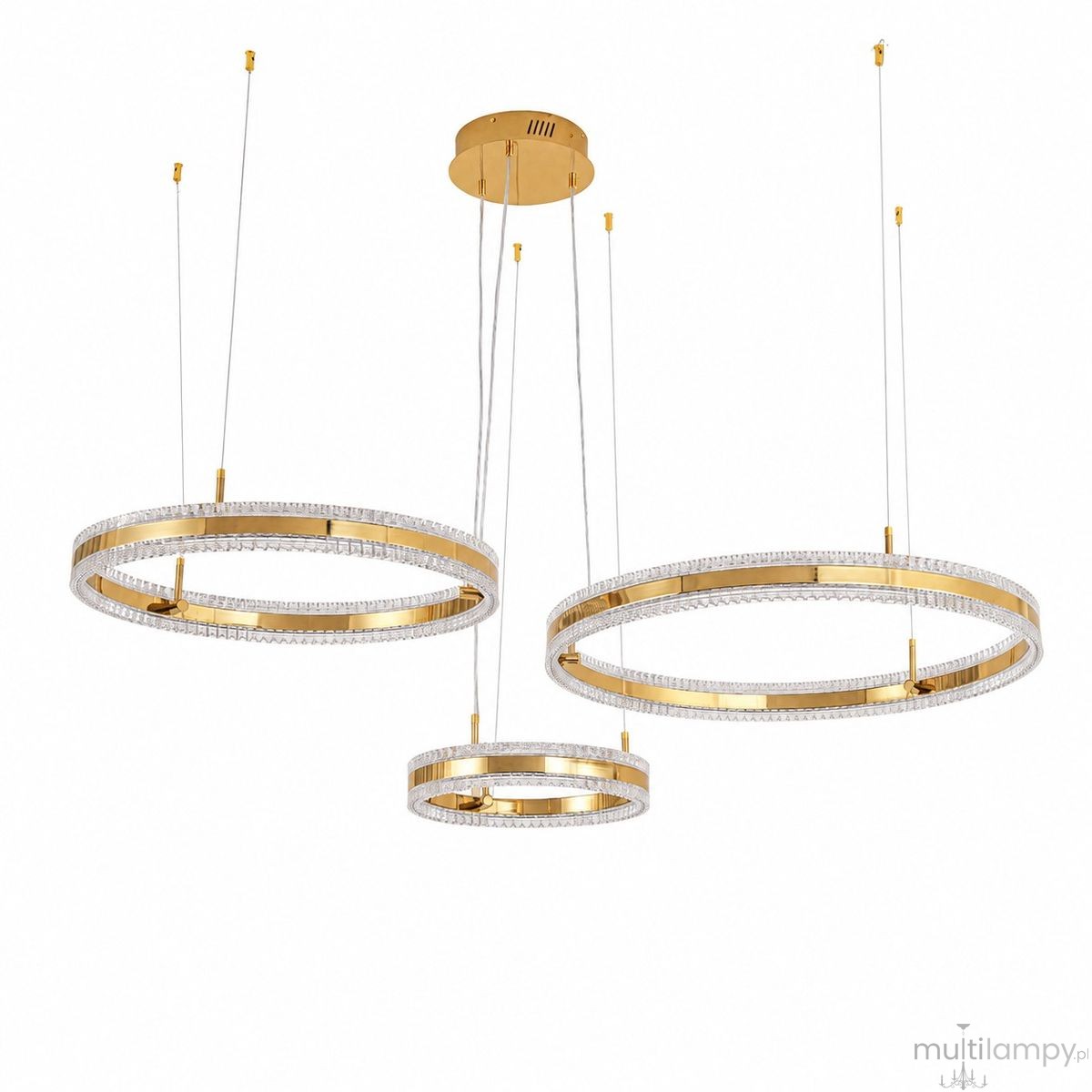 rkadia lampa wisząca 3xLED 95W 3000K złota ST-6376-40+60+80 mirror gold