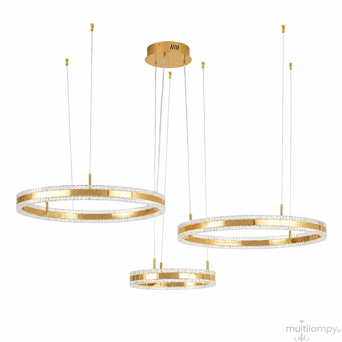 rkadia lampa wisząca 3xLED 95W 3000K złota ST-6376-40+60+80 mirror gold