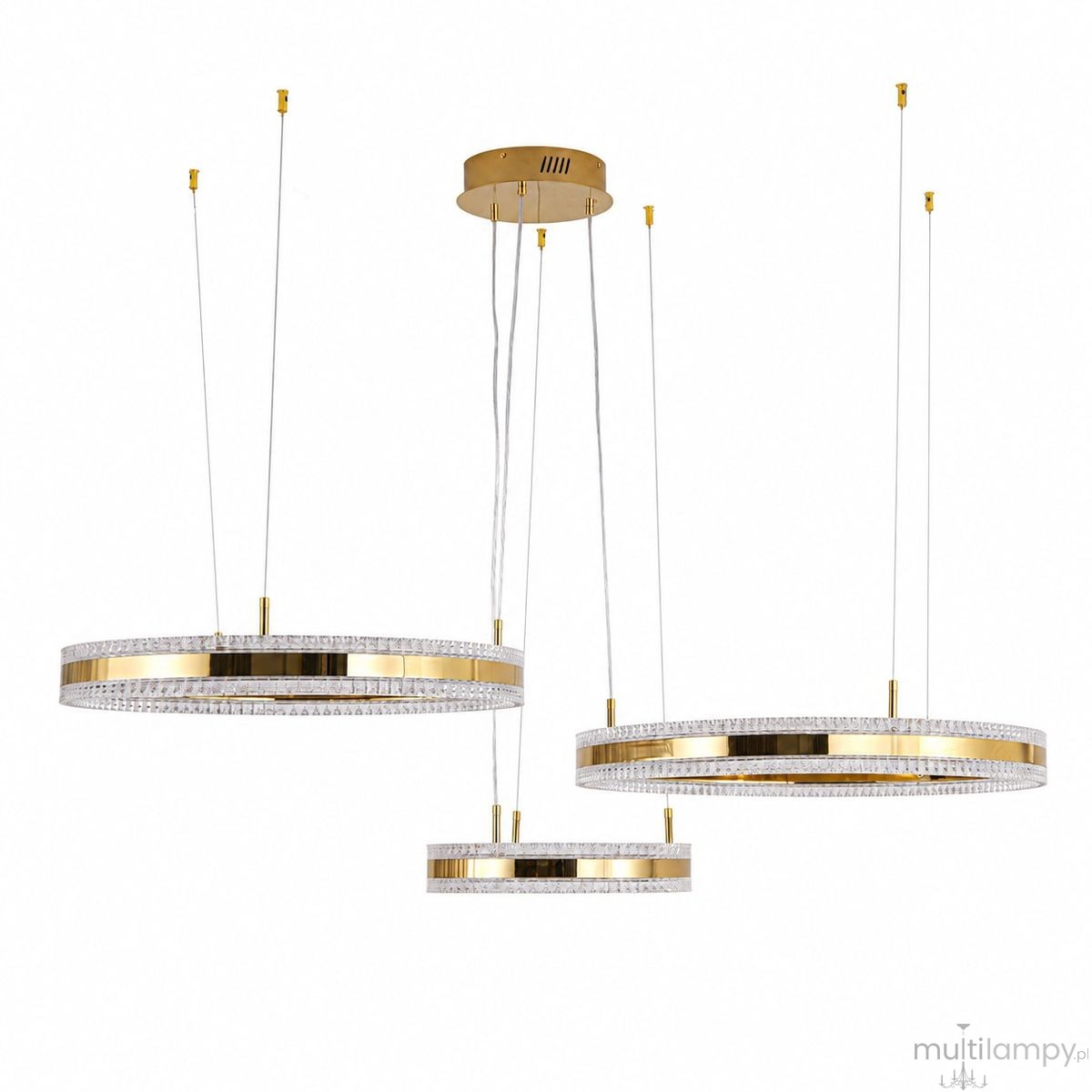 rkadia lampa wisząca 3xLED 95W 3000K złota ST-6376-40+60+80 mirror gold