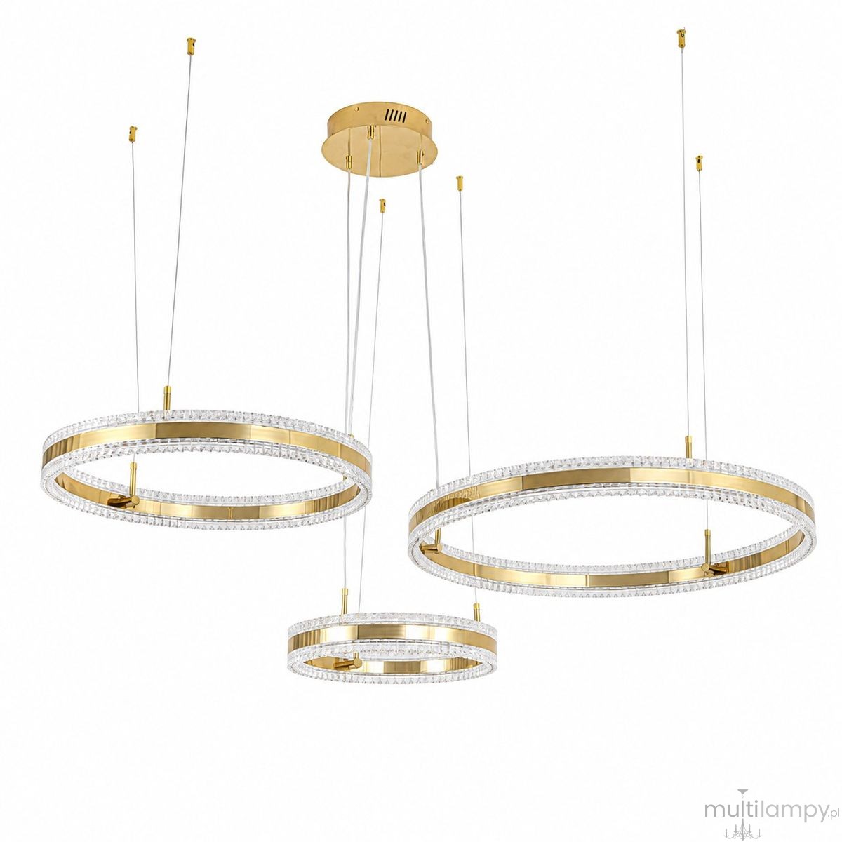 rkadia lampa wisząca 3xLED 95W 3000K złota ST-6376-40+60+80 mirror gold