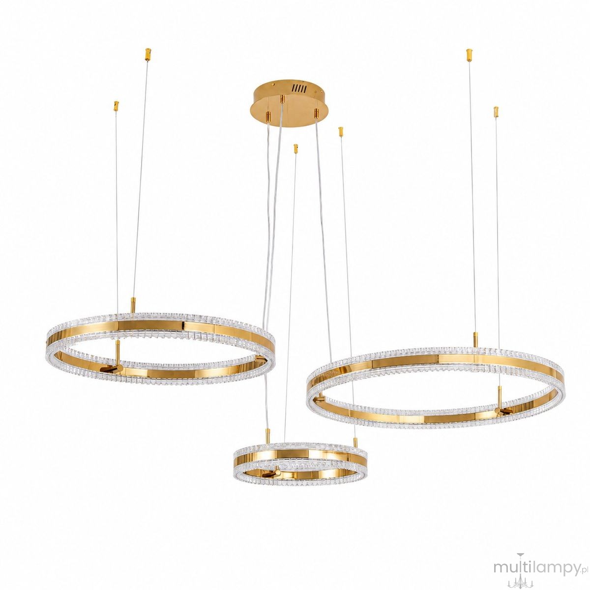 rkadia lampa wisząca 3xLED 95W 3000K złota ST-6376-40+60+80 mirror gold
