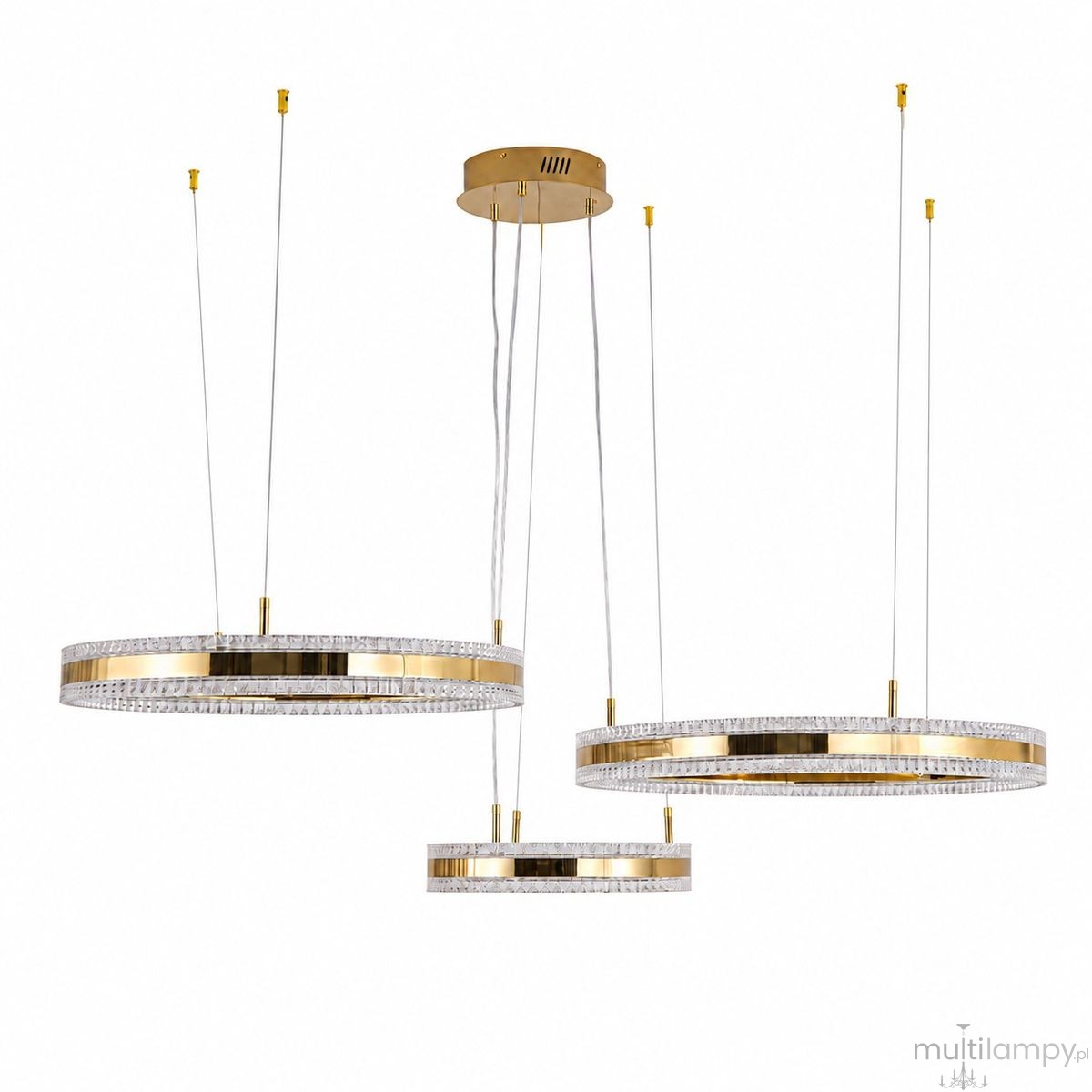 rkadia lampa wisząca 3xLED 95W 3000K złota ST-6376-40+60+80 mirror gold