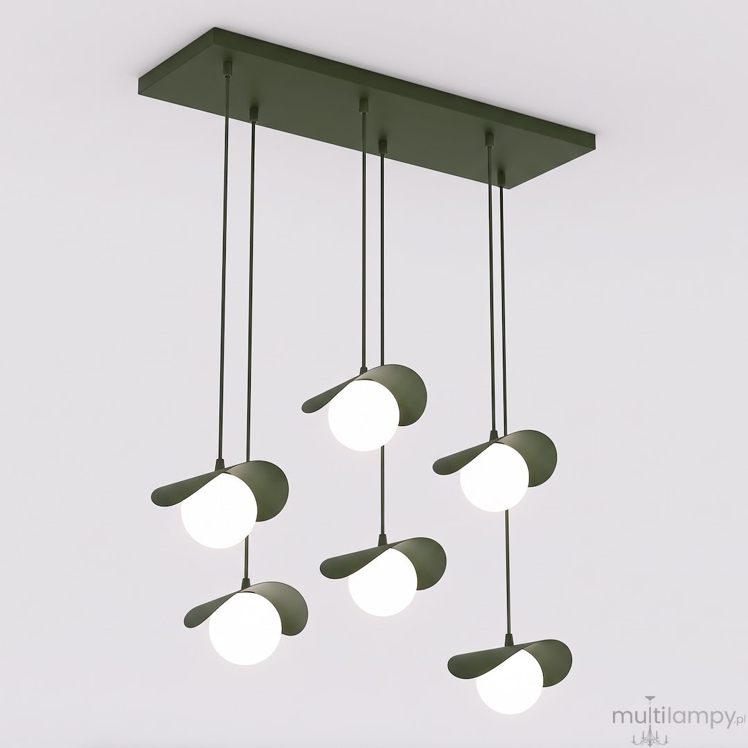 Ritual lampa wisząca 6xG9 zielona oliwka 1897/6