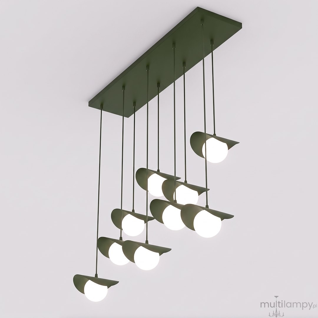 Ritual lampa wisząca 9xG9 zielona oliwka 1897/9