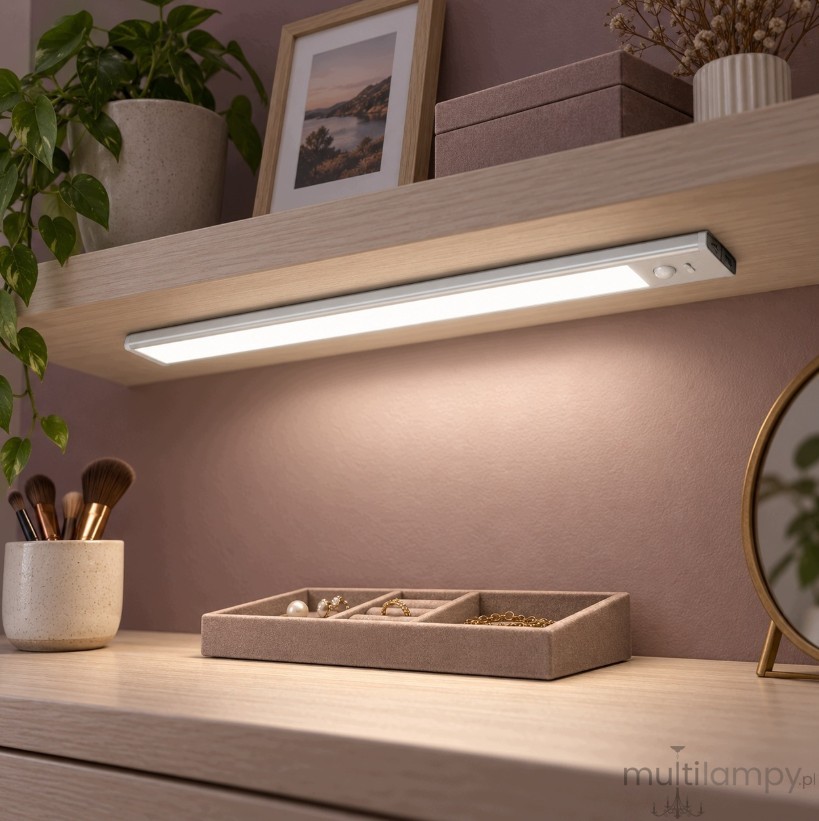 Kumo listwa podszafkowa LED 50cm USB z czujnikiem ruchu srebrna