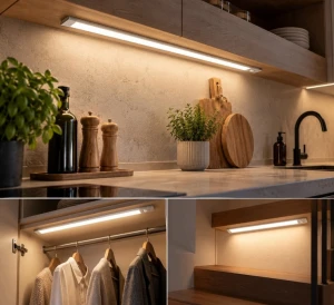Kumo listwa podszafkowa LED 60cm USB z czujnikiem ruchu srebrna