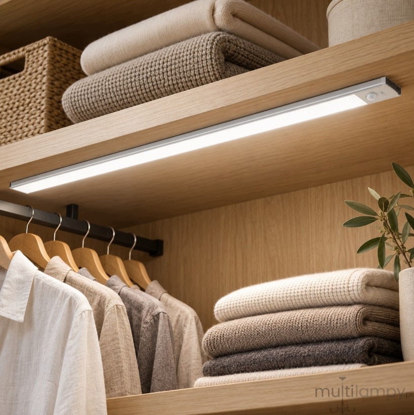 Kumo listwa podszafkowa LED 80cm USB z czujnikiem ruchu srebrna