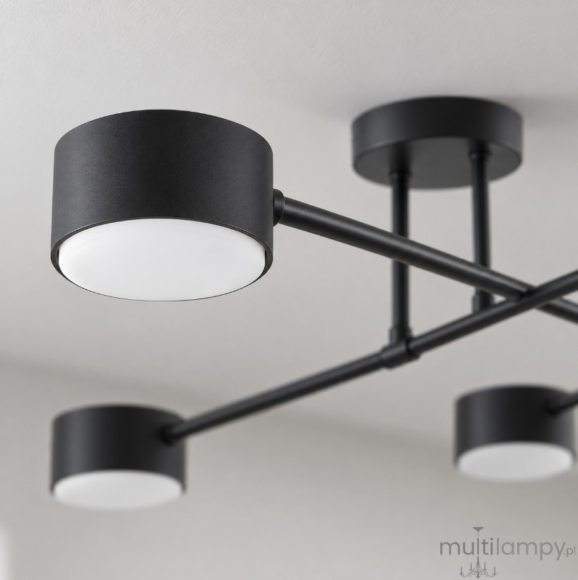 Komi lampa sufitowa 6xGX53 czarna
