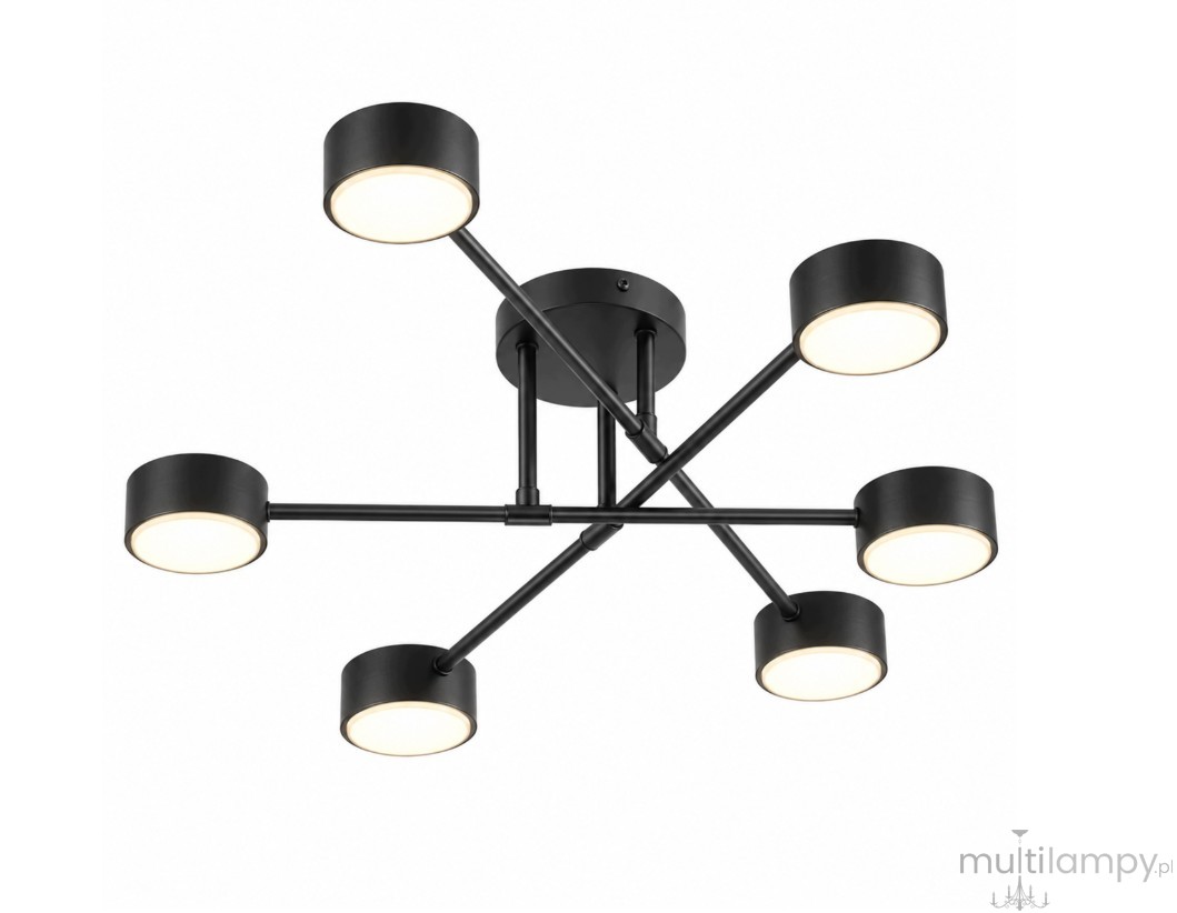 Komi lampa sufitowa 6xGX53 czarna