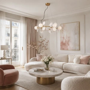 Chic-9 lampa wisząca 9xG9 złota biała ST-DL-2969P-9